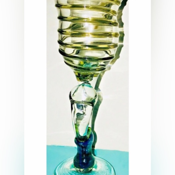 Vintage Peter Bramhall Hand Blown Goblet Chalice 3-19-1979 Original Owner - Picture 2 of 16